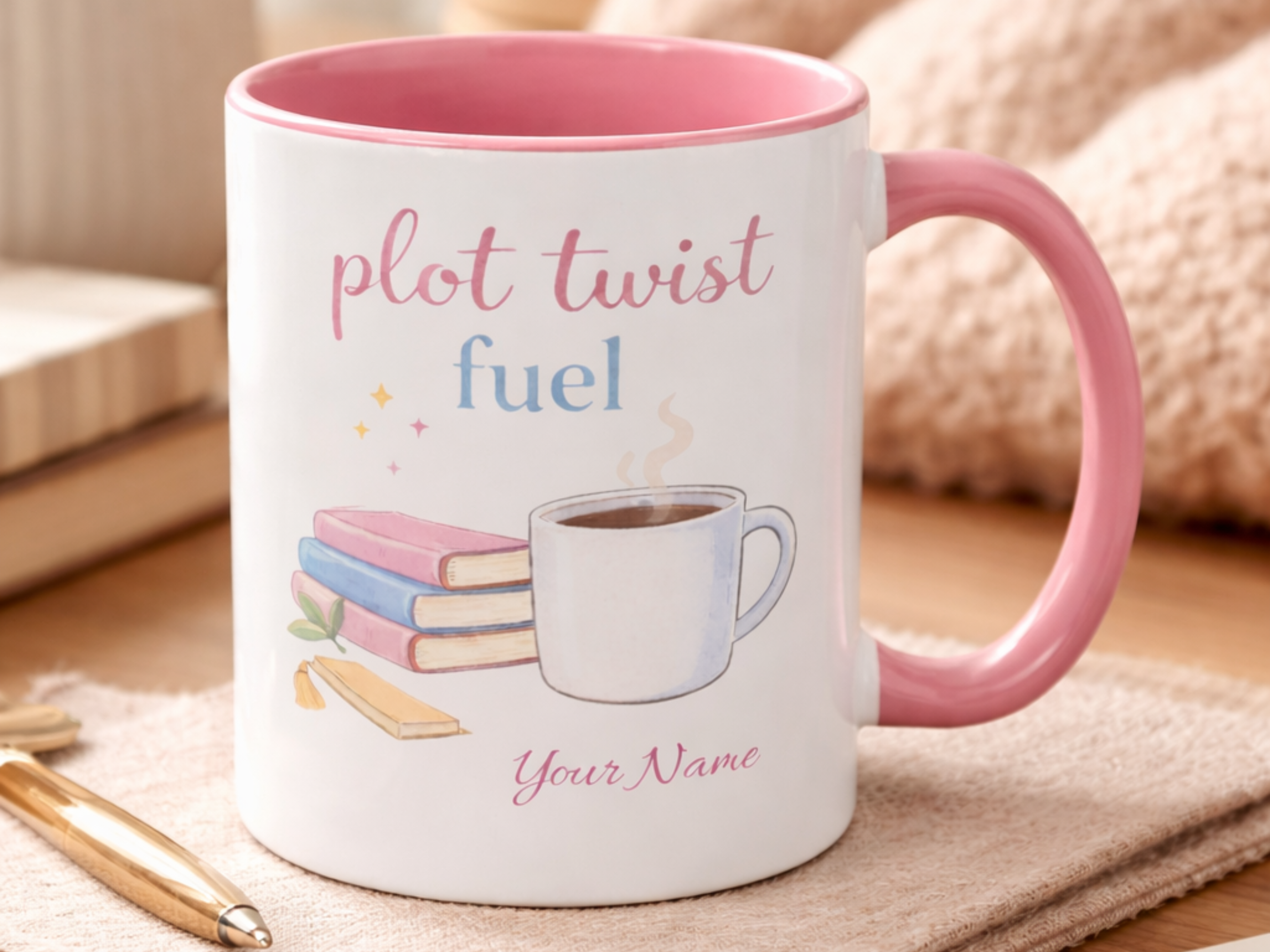 Personalized Book Lover Mug – Plot Twist Fuel