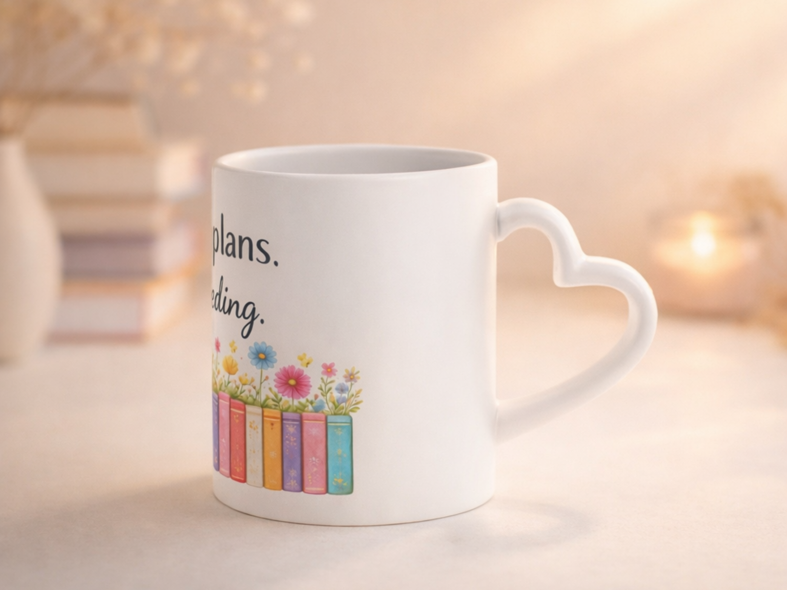 Cancel Plans I'm Reading Mug — Floral Book Lover Coffee Cup