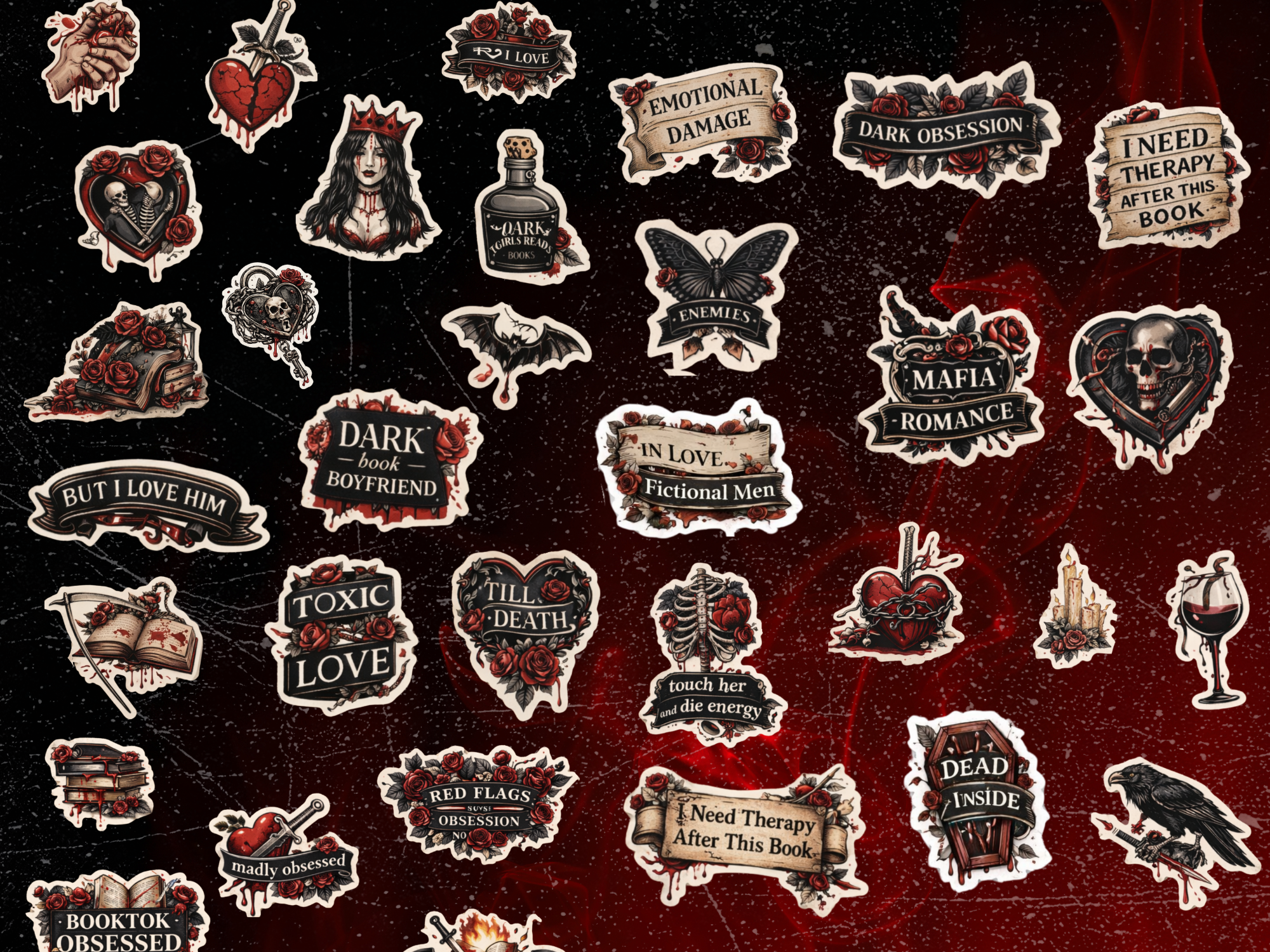 Dark Romance Sticker Pack