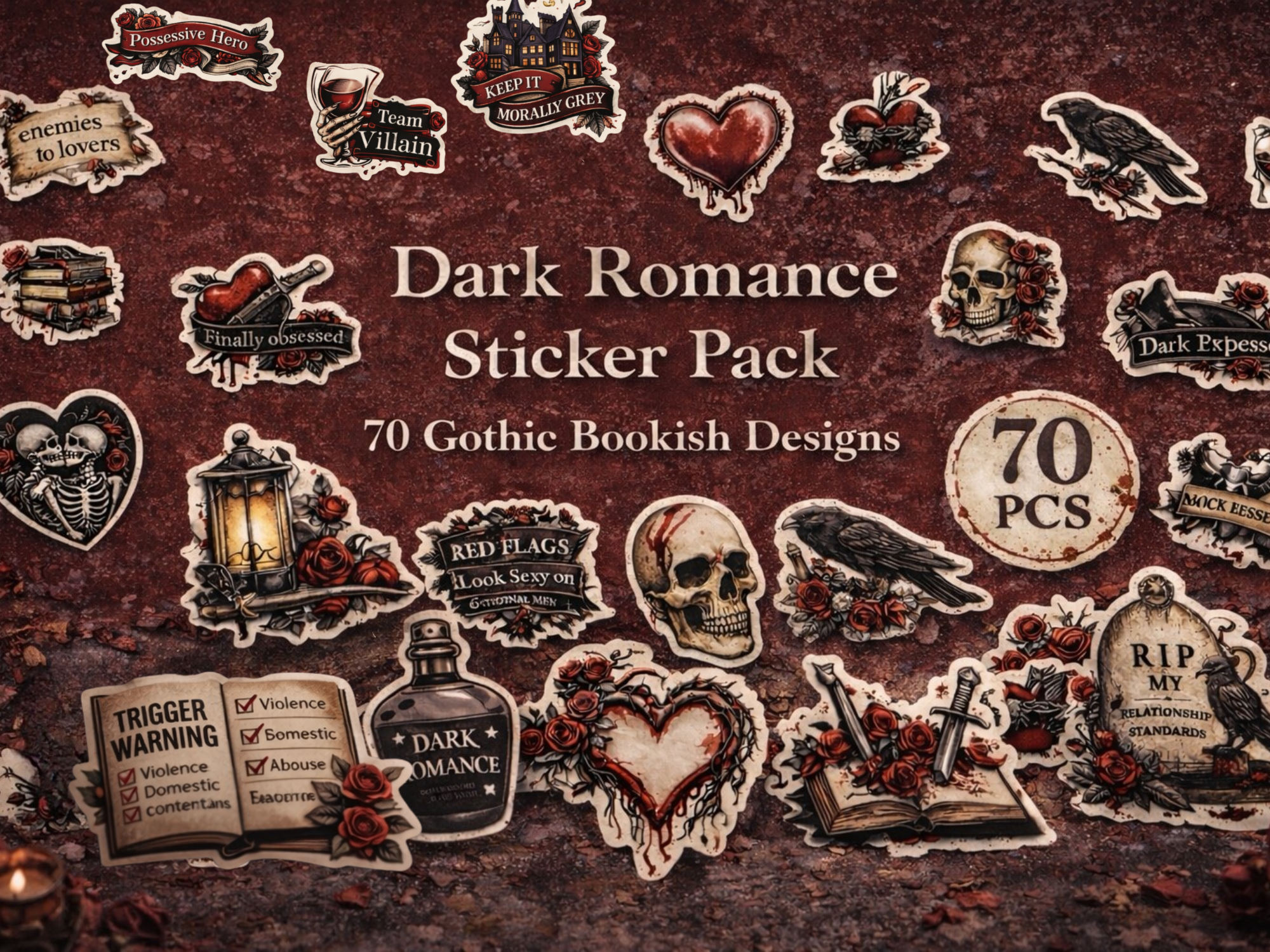 Dark Romance Sticker Pack