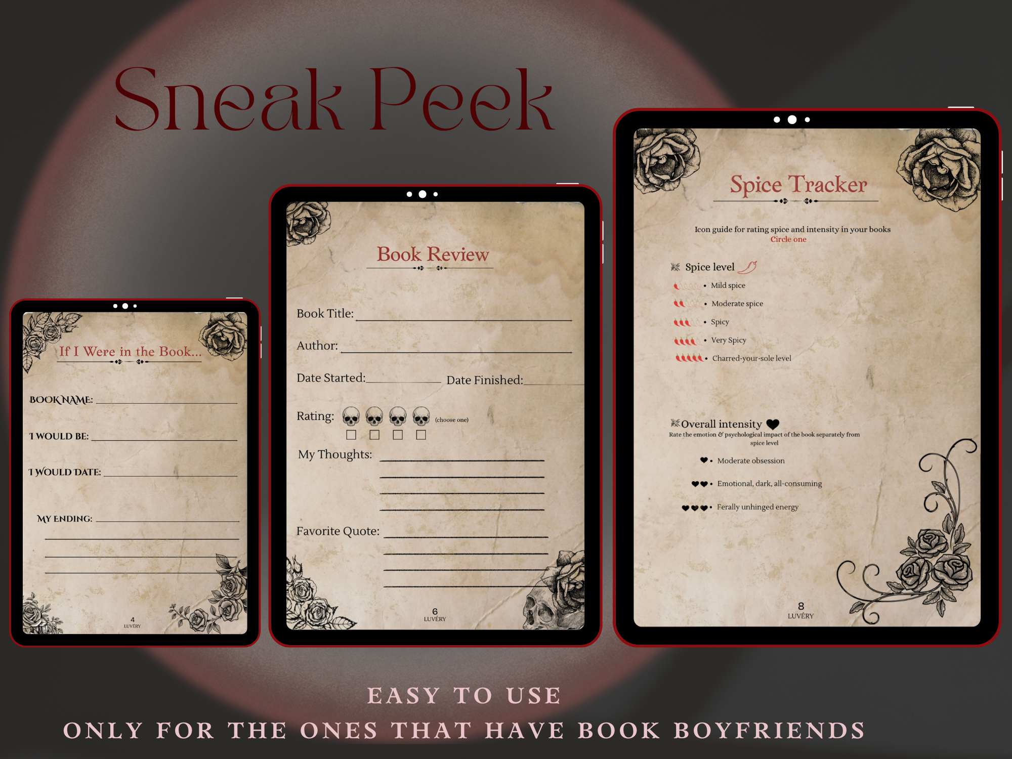 Dark Romance Reading Journal 2026~short edition