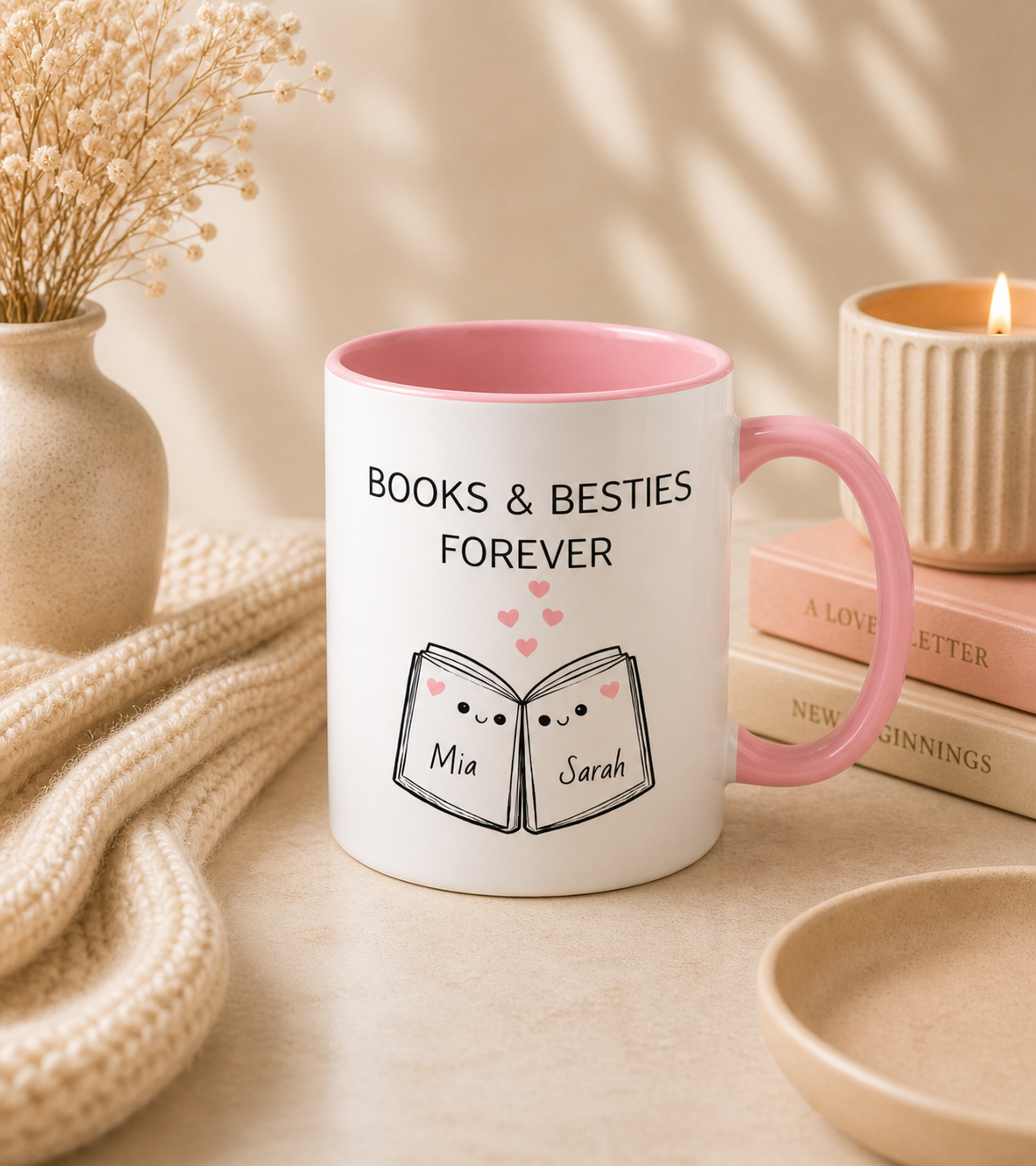 Books & Besties Forever Mug – Personalized Best Friend Gift
