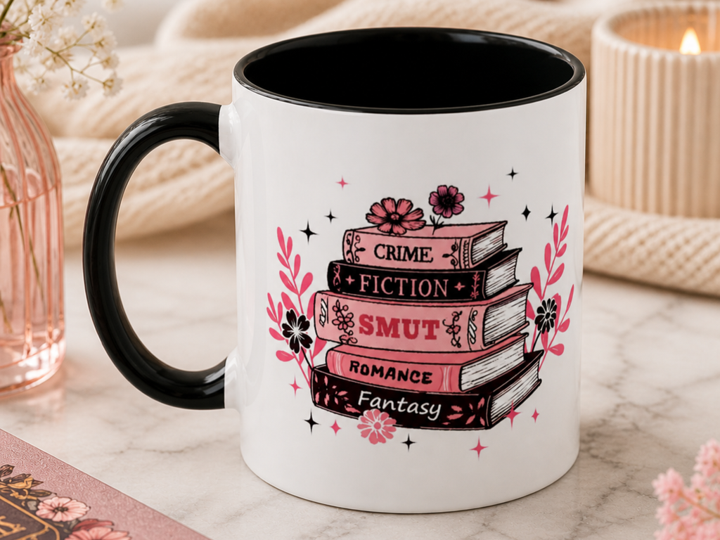 Stack of Books Mug | Crime Fiction Smut Romance Fantasy