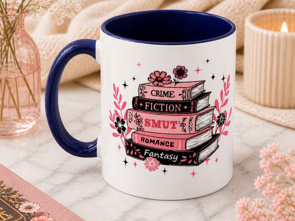 Stack of Books Mug | Crime Fiction Smut Romance Fantasy