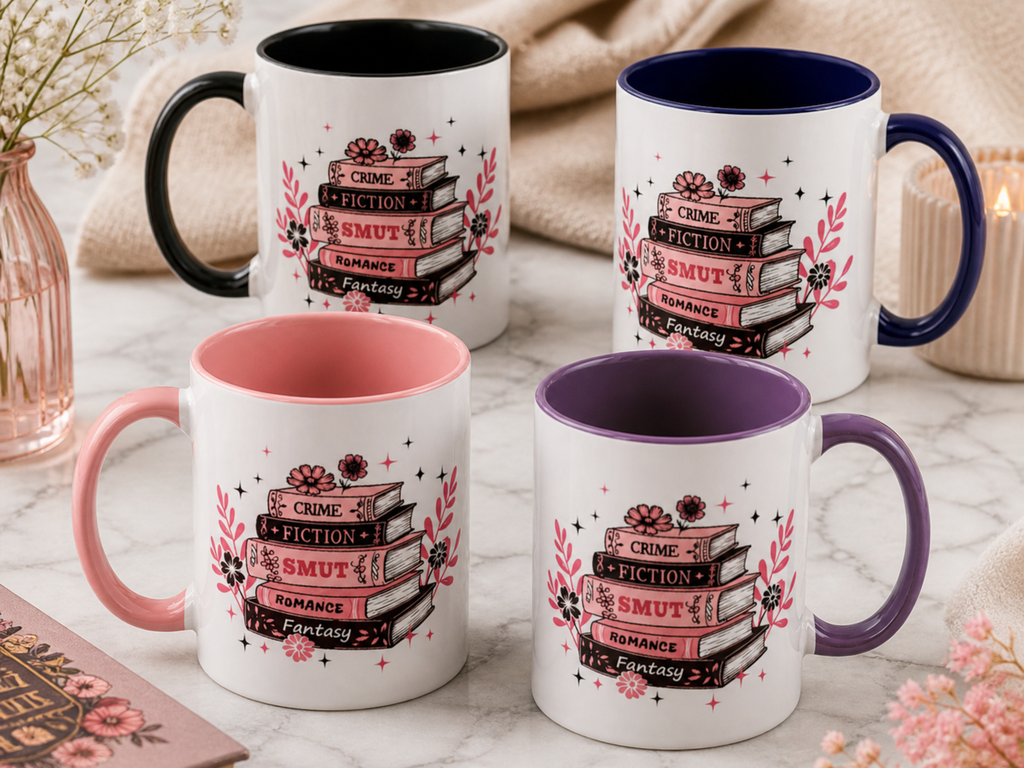 Stack of Books Mug | Crime Fiction Smut Romance Fantasy