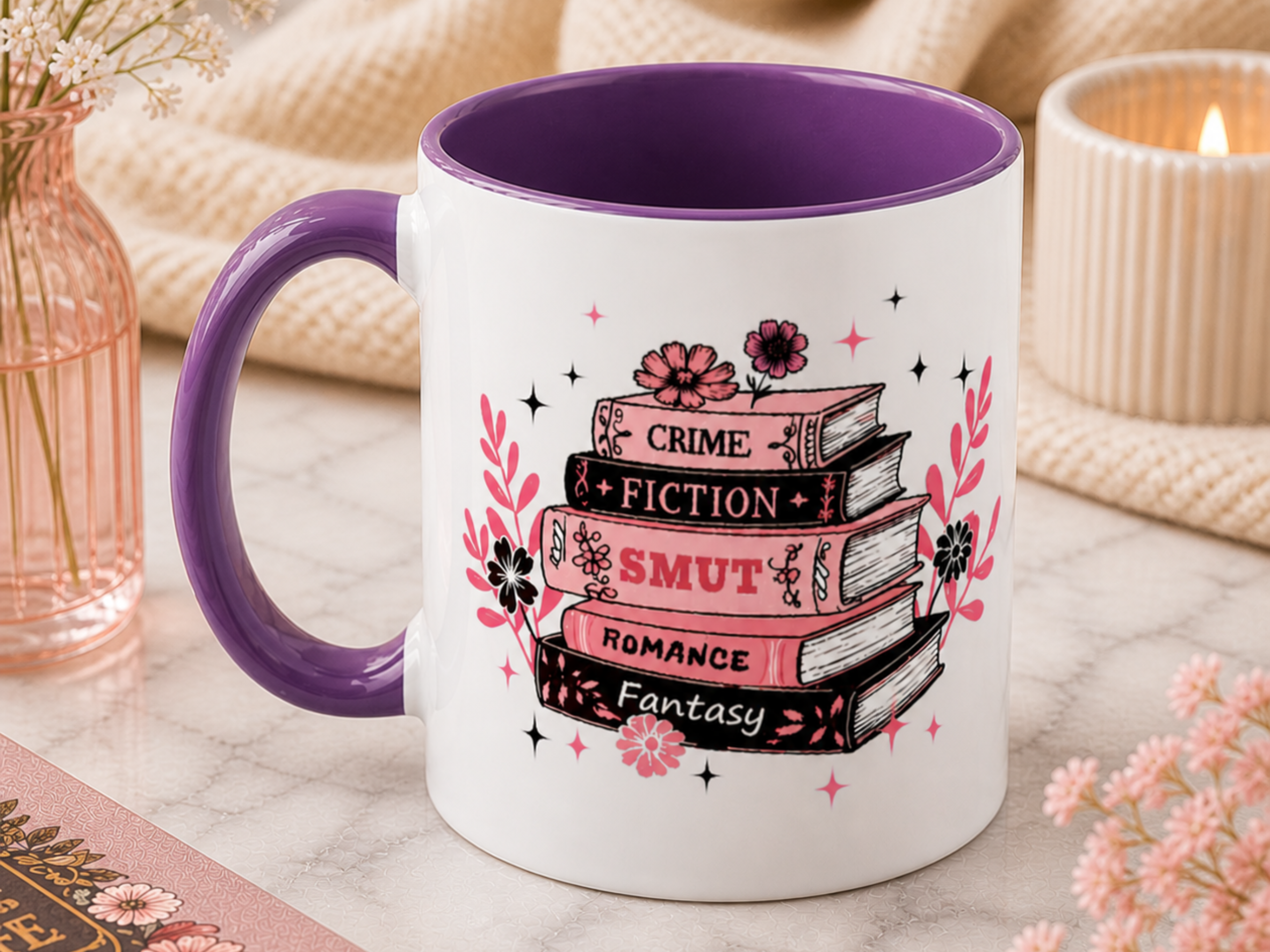 Stack of Books Mug | Crime Fiction Smut Romance Fantasy